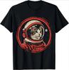 2025 Space Cat Courage Japanese Retro Kawaii Cute Astronaut Cat T-Shirt Cotton Unisex T-shirt Men's Clothing Fitness Tshirt