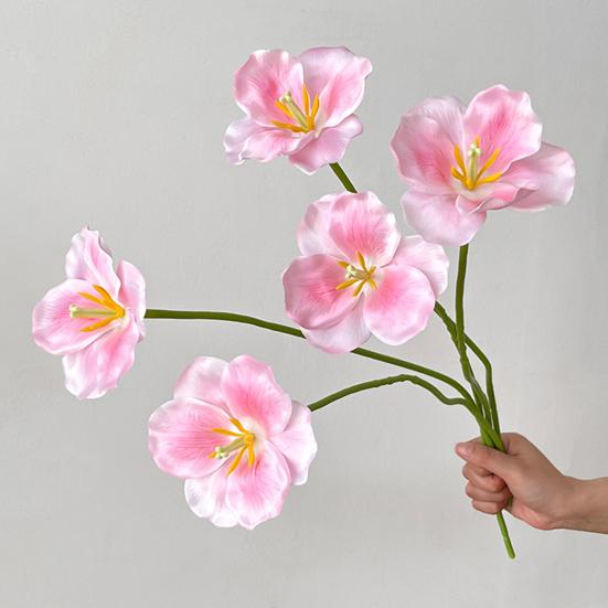 Simulovaný tulipán Umělé plně rozkvetlé tulipánové květy Falešný tulipán s ohebným stonkem pro jarní letní domácí dekoraci Svatební stolní dekorace