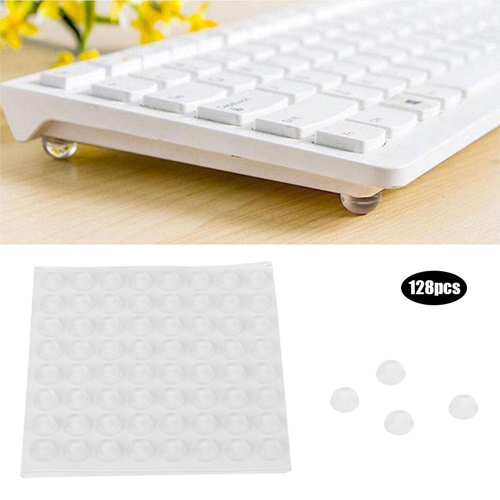 128 Piezas Almohadillas de Silicona Autoadhesivas Transparentes Antideslizantes Esterilla para Pies Protectores del Hogar 12x4mm