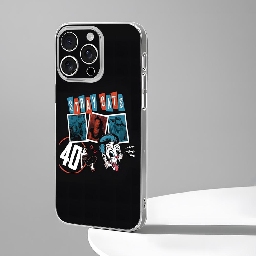 

Stray Cats Rockabilly Slim Newly Arrived Phone Case New For IPhone 16 15 14 12 13 11 Pro Max Mini X XR XS Plus Black Silicone Tr iPhone14