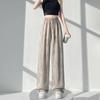 Summer thin ice silk satin ink painting tie-dye wide-leg pants women's loose casual drape high waist thin pants ins