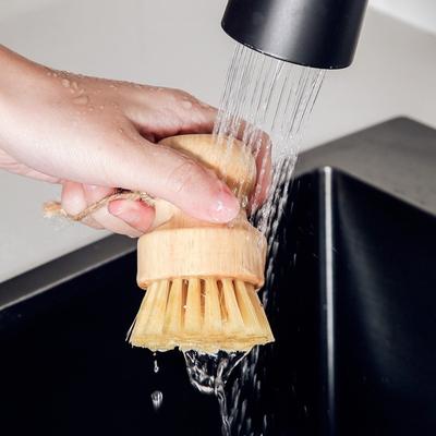 Multifunctional Handheld Dish Scrub Brushes Portable Wooden Handle Scrubbing Brush Household Dishwashing Brush Dishwashing