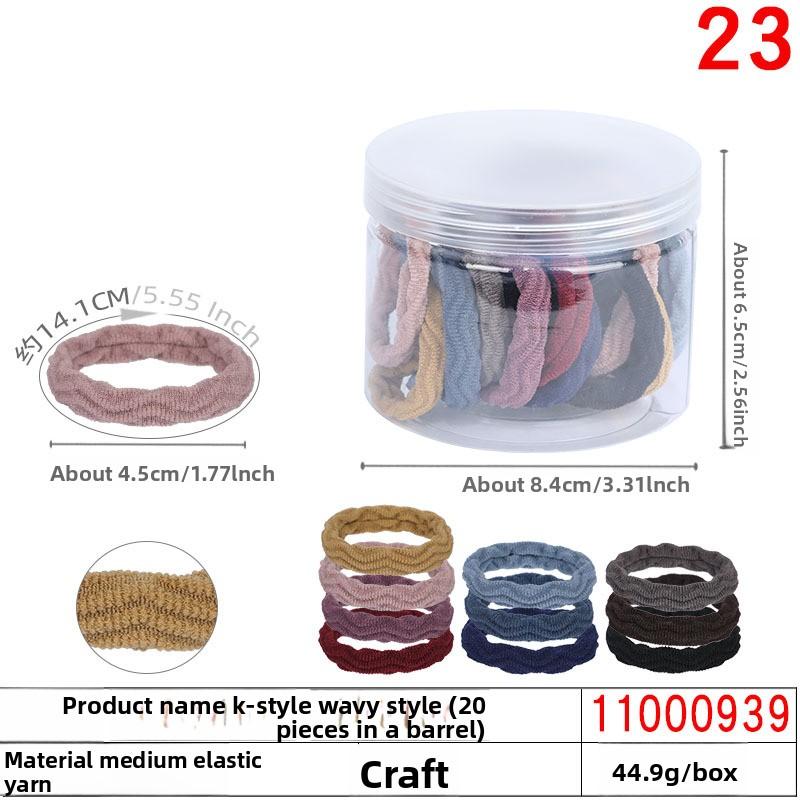 A Girl's Gradient Color Seamless Hair Tie Colorful Hair Band Headband Candy-colored Leather Band Hair Accessory and Headwear