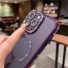Bling Glitter Rhinestone Magnetic Wireless Charge Case for iPhone 16 15 14 13 12 11 Pro Max Plus Shockproof Jewelled Cover
