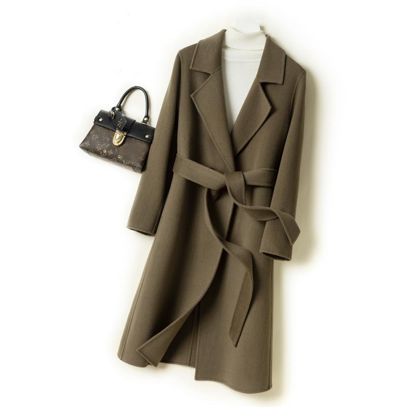 100% Wool Women Coat MODERN NEW SAGA Autumn Wool Long Jacket Handmade Pea Coat Winter Warm Wool Overcoat