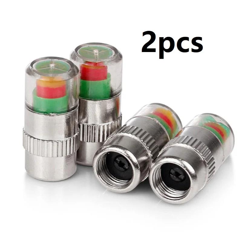 2/4pcs Car Tire Pressure Indicator Tire Pressure Gauge Indicator Alert Monitoring Valve Cap Sensor External Valve Detection Stem Caps1