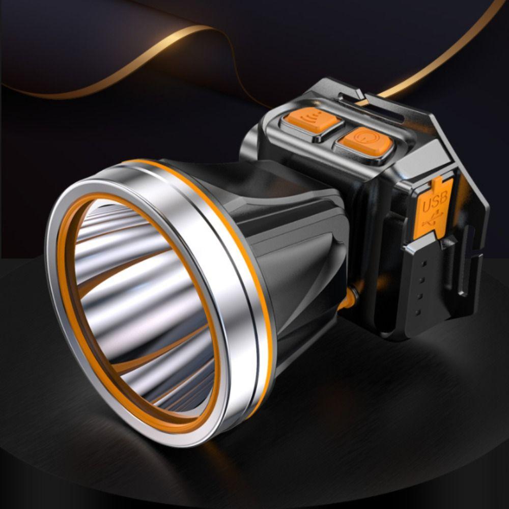 Adjustable Multifunctional Headlamp USB Rechargeable Strong Light Flashlight  Outdoor Camping