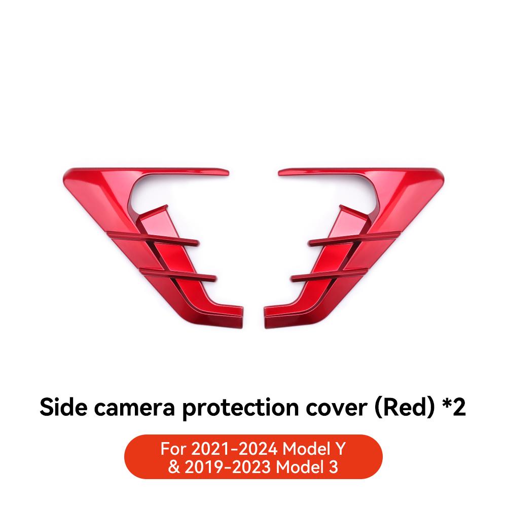 YZ For Tesla Model 3 Y 2025-2025 External Side Camera Protection Cover Carbon Fiber Fender Trim Cover Car Accessories