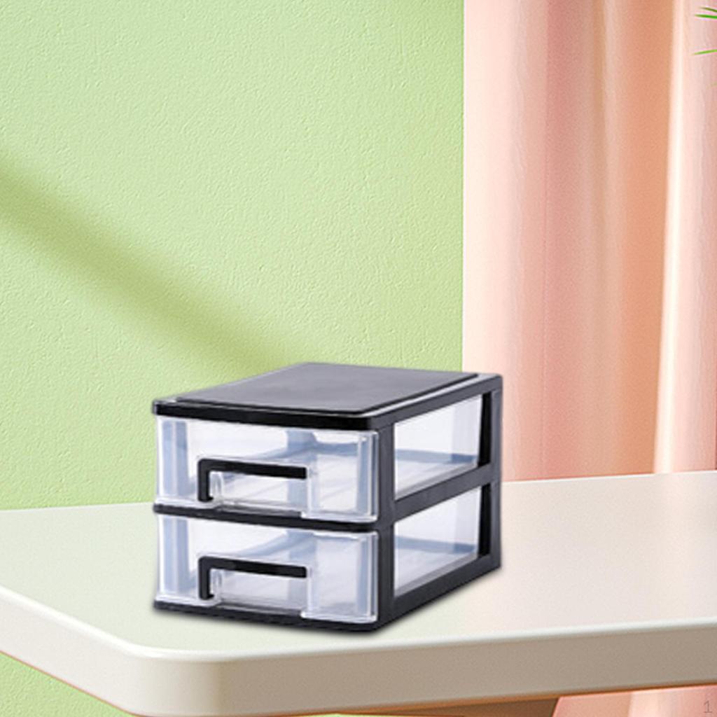 Clear Desk Storage Box with Drawer Organizer for Makeup