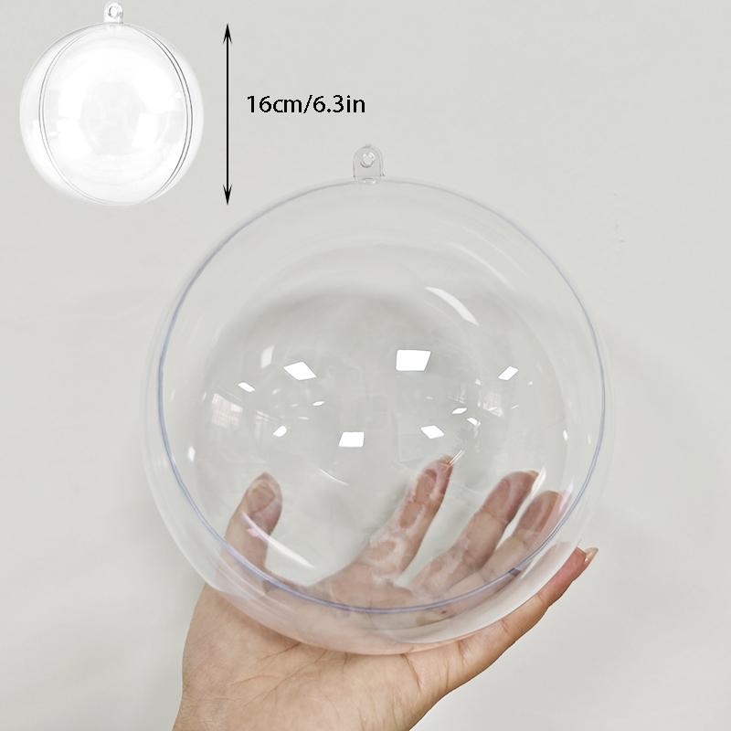 1pc Transparent Plastic Balls for DIY Crafts, 8-20cm, Clear Round Ornament for Home and Festive Decor, Christmas Items