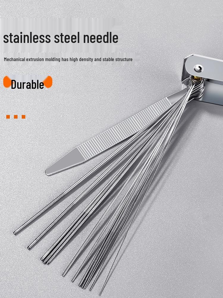Stainless Steel Cutting Torch Cleaning Needle Set with Aluminum Box