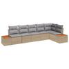 VidaXL Ensemble de Canapé de Jardin 6 Pièces avec Coussins Beige Rattan Acacia 3348096