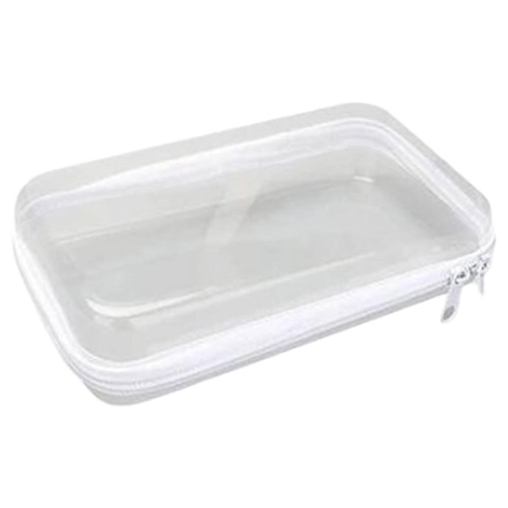 Hartes Transparentes Reißverschluss-Etui Tragbare Aufbewahrung für Gegenstände Reise-Organizer-Box Hartes Reißverschluss-Etui für Spielzeug Bausteine Puzzles Kosmetik