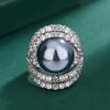 Ring Hua Mei Imitates Pearl Hollow Zircon Internet Famous Style Tahiti Fashion Sense Light Luxury Australian White Jewelry