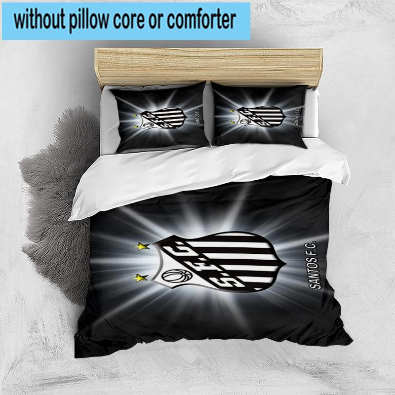 3pcs Fc Crest Design Printed Bedding Set Duvet Cover Closure Includes 1 Duvet Cover & 2 Pillowcases Bedding Sets Home Decor Gifts