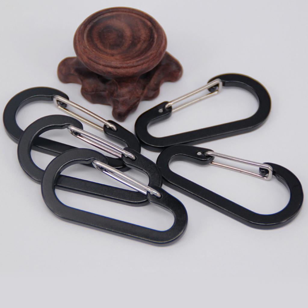 Set of 4 Aluminum Carabiner Hooks Heavy Duty Carabiners Clip, Secure and Reliable Aluminum D Clip Hooks 6.1cm Length