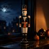 Festival Atmosphere Resin Crafts Halloween Skeleton Nutcracker Figurine, Gothic Skull Soldier Statue, Spooky Decorations Ornament for Window
