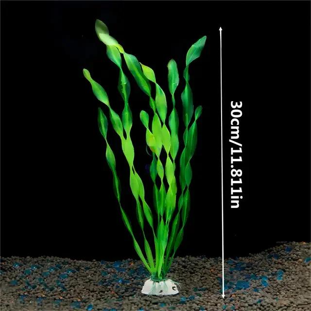 1 шт. Пластиковый аквариум Искусственное водное растение Украшение Имитация морской водоросли Водное растение 3 цвета Подводное украшение для растений зелёный