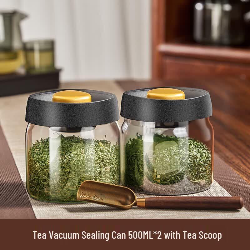 Youluo Glass Vacuum Sealed Tea Storage Jar