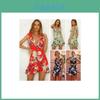 Luksusowa damska letnia sukienka plażowa midi w stylu boho, bez rękawów, z nadrukiem kwiatowym, na każdą okazję, w rozmiarach S-XL