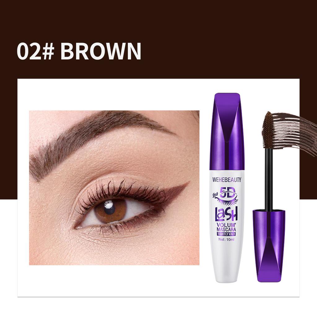 

5D Тушь для ресниц черная/коричневая/белая/синяя/фиолетовая тушь для ресниц, удерживающая подкручивающий густой объем, водостойкая, не размазывающаяся, удлиняющая тушь 02