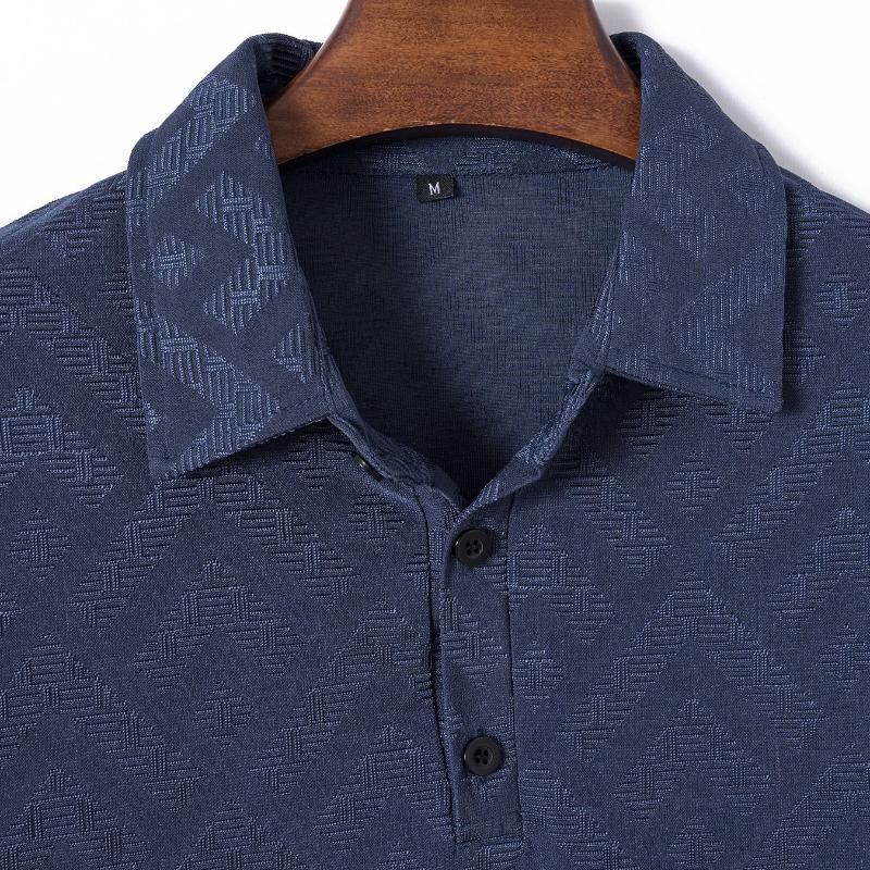 High-end new speed men's dry ice silk shirt collar POLO polo shirt