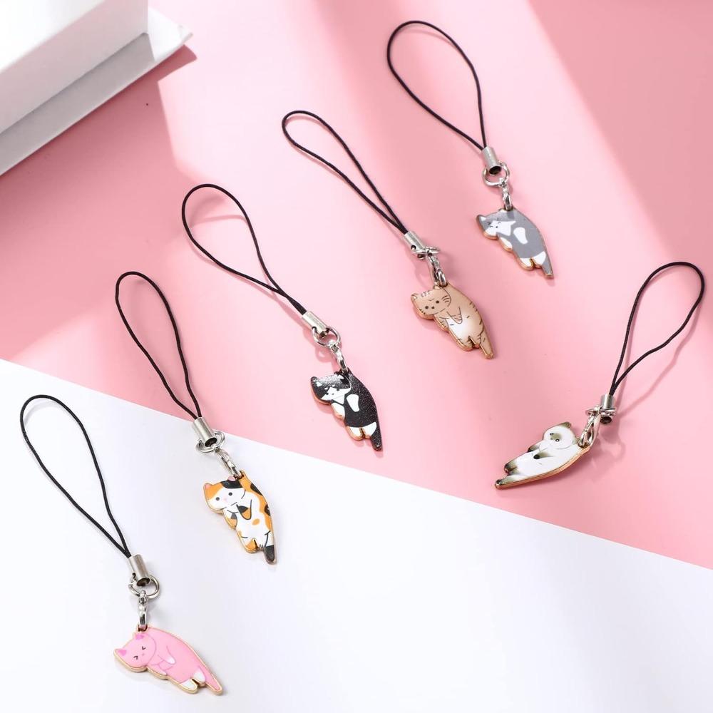 Cute and Charming Cat Phone Lanyard - Cute Pendant with Lanyard, Suitable for Phones, Backpacks, and Keychain Accessories