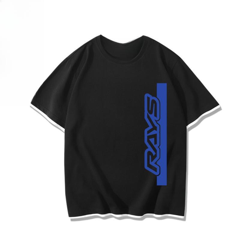 Japan RAYS Wheel Hub Modified Car Jdm Short-sleeved T-shirt Men's and Women's Pure Cotton Half-sleeved Casual Wear Top Versatile