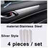 Door Handle Bowl / Window Lift Button / Water Cup Holder Cover Trim For Mazda CX-5 2017 - 2024 Silver Car Interior Accessories