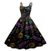 Kvinners Halloween-trykk Sexy Off-The-Shoulder Punk Vintage Kjole