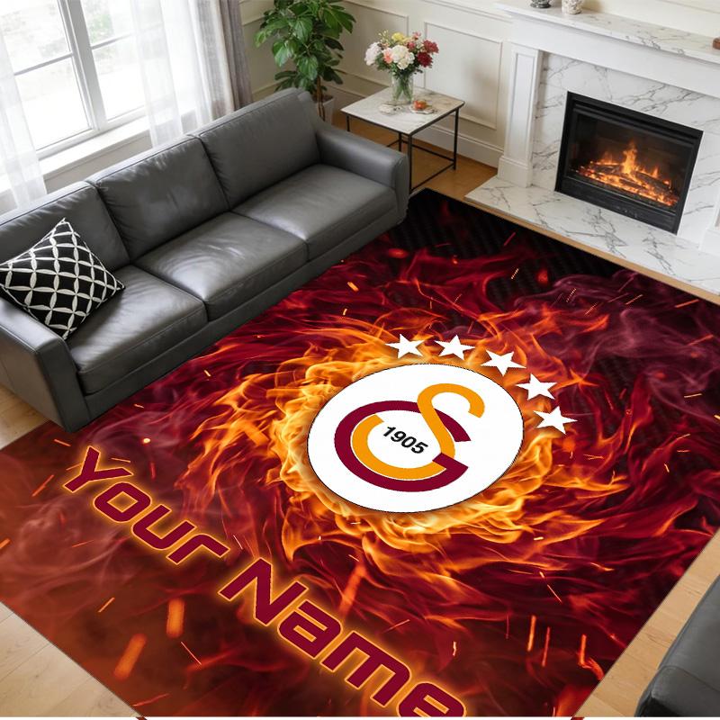 Crystal Velvet Rug Custom Name Text, Soft Non Slip Floor Mat Home DecorGalatasaray FC