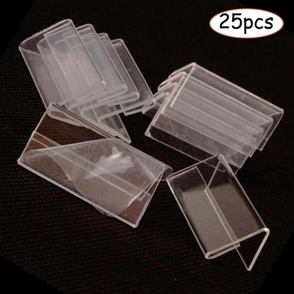 Transparent Price Tag Stand Accessories 25pcs Plastic Display Holder Racks