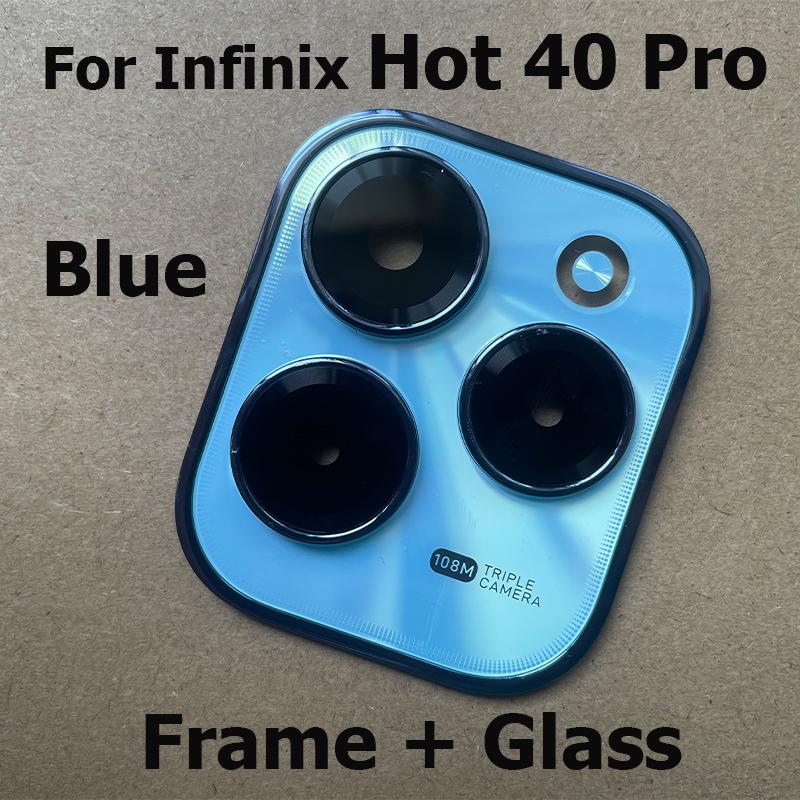 Back Camera Lens For Infinix Hot 40 Pro Rear Glass With Frame Cover Global Repair Parts