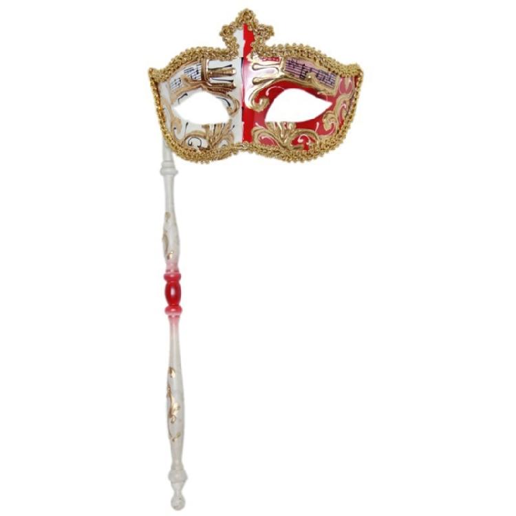 Halloween Mask with Stick Retro Musical Note Masquerade Mask Party Mask Mardi Gras Mask Venetians Mask for Carnivals