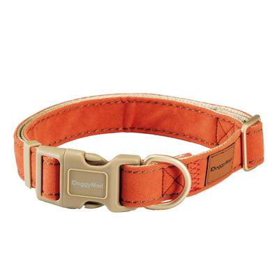 Doggyman Tailor Dog Collar L Suede Style Orange Doggy's (Neck)
