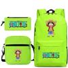 New Animation One Piece Printed Backpack for Primary and Secondary School Students Large Capacity School Bag Combination Three-piece Set