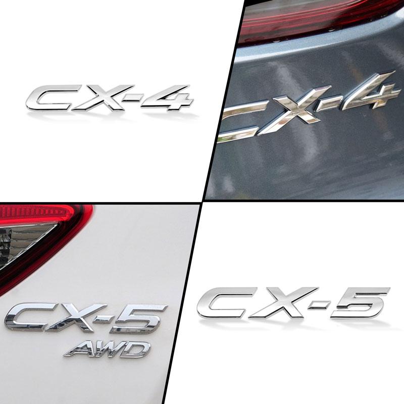 1Pc Car 3D ABS Plastic Chrome Silver/Black CX4 CX5 CX-4 CX-5 Logo Car Side Fender Rear Trunk Emblem Sticker For  Accessories