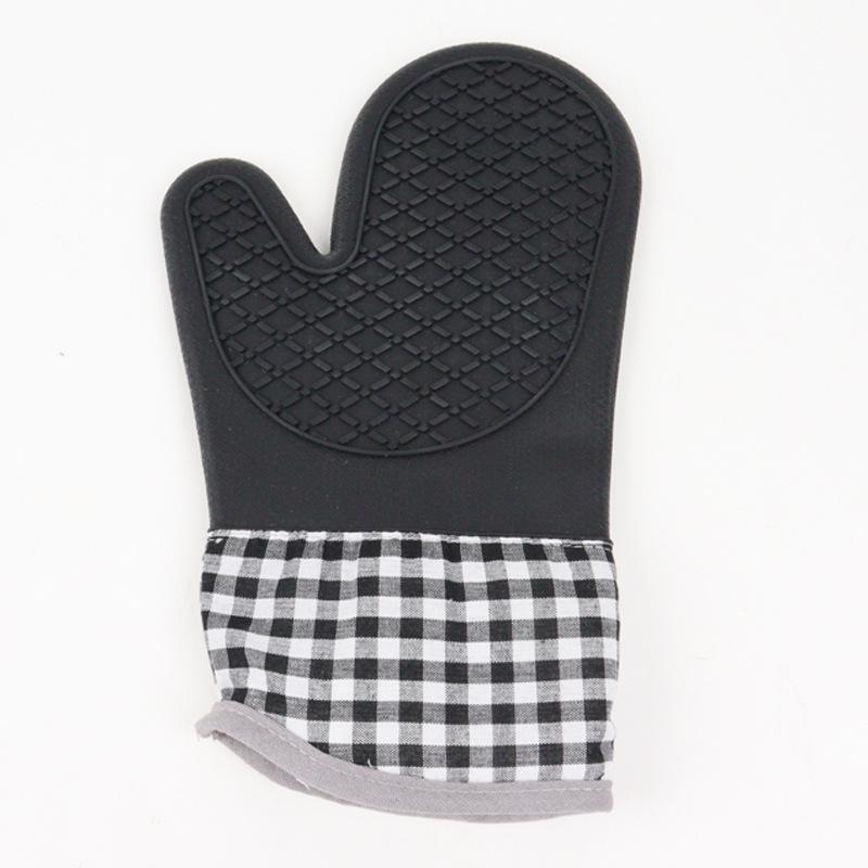Silicone Heat-Resistant Oven Gloves: Thickened, Lengthened, Cotton-Lined for Baking & Microwave