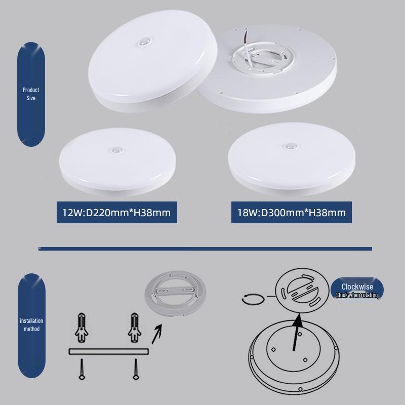 Smart LED Radar Ceiling Light with Motion and Sound Sensor