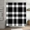 Black White Geometric Shower Curtain with Diamond Pattern for Bathroom Decor Waterproof Fabric DIY Home Improvement Essentials