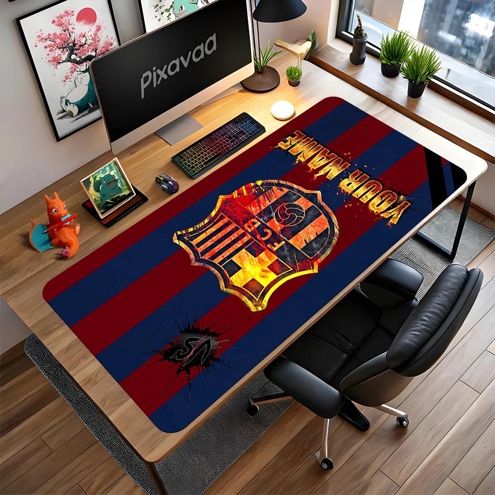 Barcelona Club Customized Name Mouse Pad Keyboard Mat Office Mouse Mats Non-Slip Rubber Base Perfect Gift for Gamers