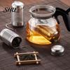 Mesh Tea Brewer with Lid Strainer Stainless Steel Infuser Fine Easy-open Sieve Ball Chain Hook for Loose Leaf Spices Reliable Filter