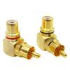 5/20/100PCS  Gold Plated Brass RCA Right Angle Male To Female Connector 90 Degree Adapters Connectors Plug To Jack