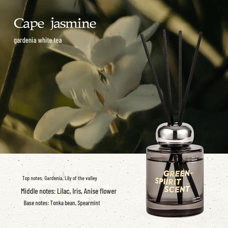 Flameless Gardenia White Tea Aroma Diffuser - High-End Indoor Air Freshener for Bedroom, Home, Hotel, and Bathroom. 150mL