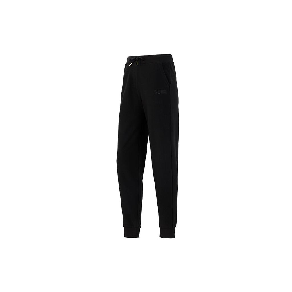 Puma Sports Running Training Knitted Lace-Up Casual Breathable Long Pants Women bottoms Black 847687-01