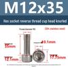 Yigu Yigu 304 Stainless Steel Reverse Thread Knurled Hex Socket Cup Head M6-M12 Screws