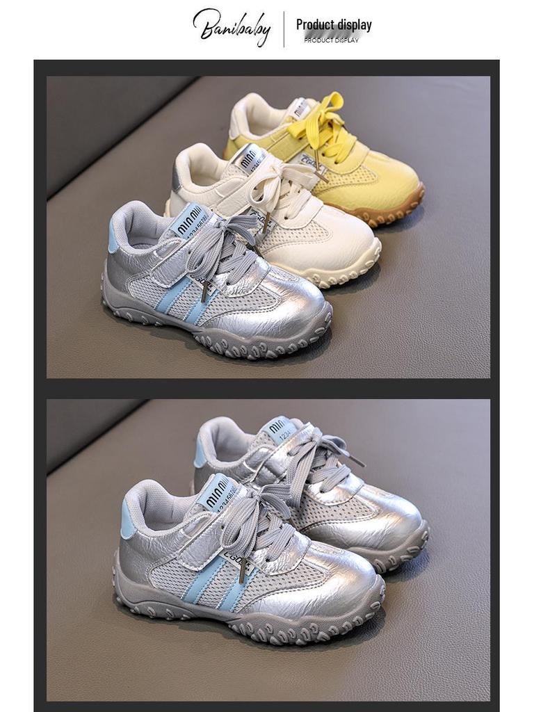 Autumn 2025 Kids' Sports Shoes: Breathable Fashion Sneakers with Soft Soles for Running and Training—Girls' & Boys' Style.