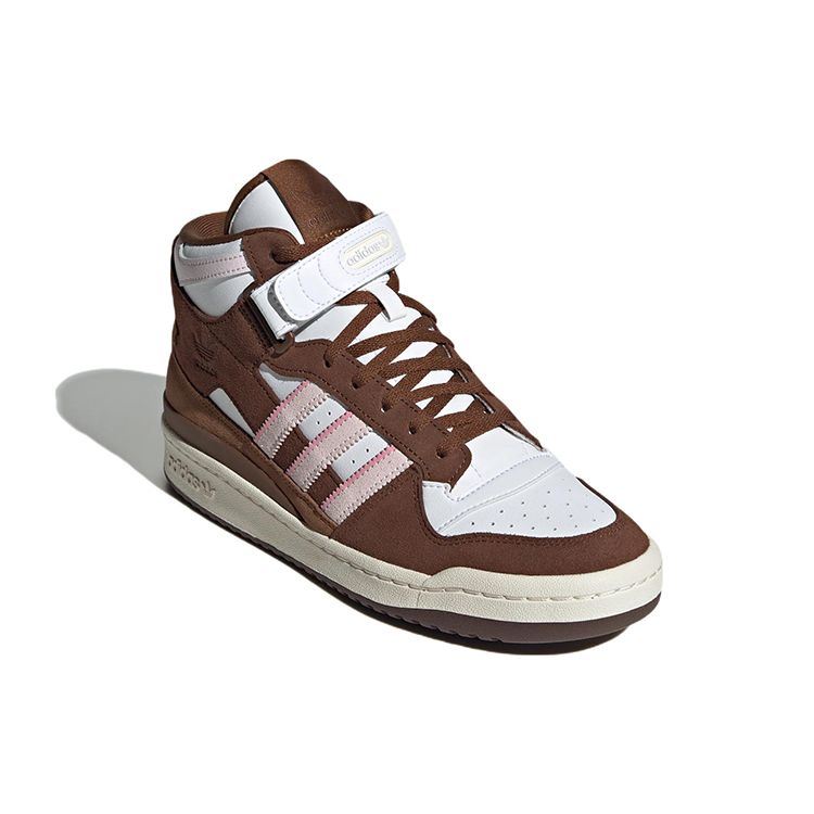 Adidas Forum Mid Chocolate to my Strawberry Unisex Sneakers Weiß Wolkenweiß Hellrosa GY6802