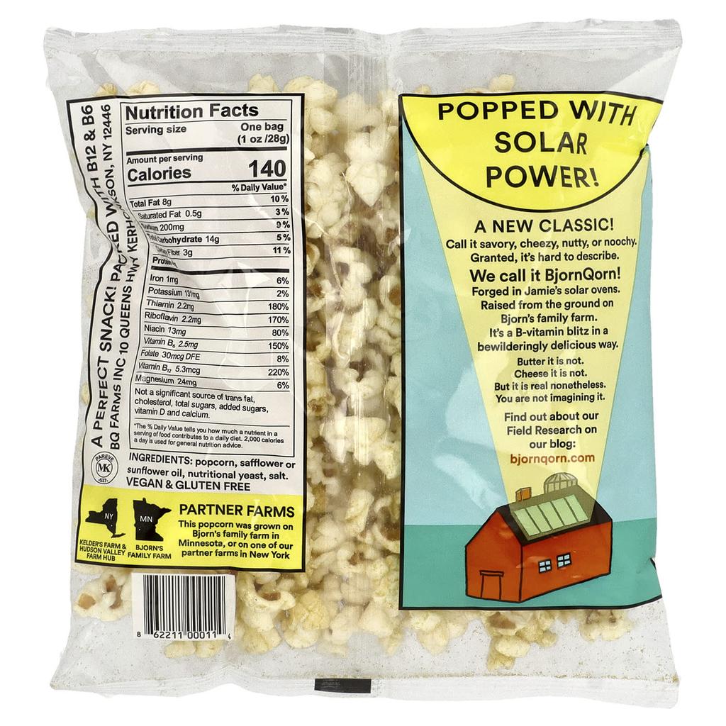 BjornQorn, Sun Popcorn, Classic, 28g (1oz)