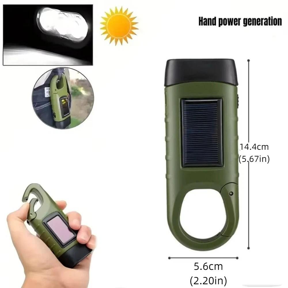 Rechargeable LED Flashlight Hand Crank Outdoor Camping Flashlight  For Fishing Boating Hiking